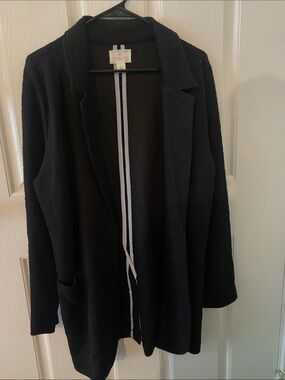 Caslon Black Open-Front Blazer-Style Knit Jacket